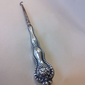 Antique Sterling Button Hook Steampunk Victorian A23